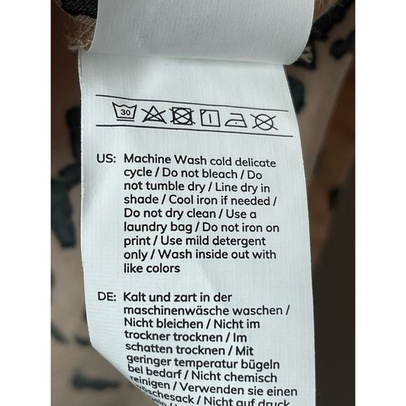 CupShe Fallon Leopard Dress Mini Tan Black NWT Medium Cap Sleeve Faux Wrap - Picture 5 of 6